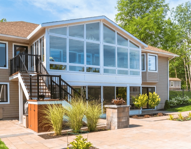 Insulated sunroom designed for comfort during hot Ohio summers.