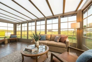 3-season vinyl sunroom providing comfort during Ohio fall weather.