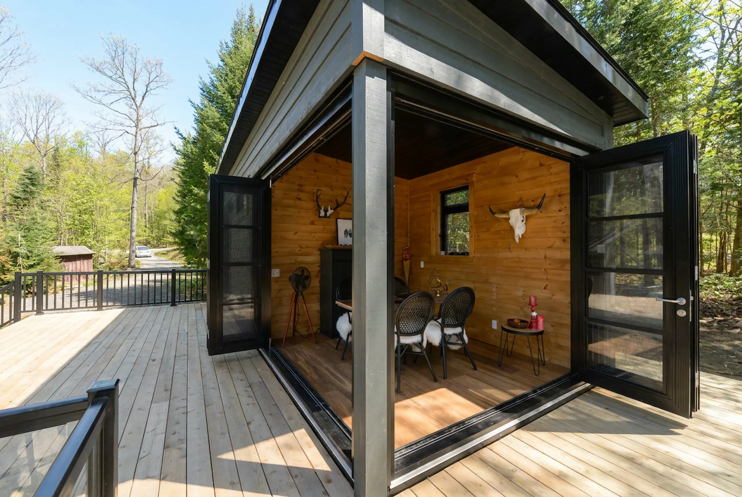 WeatherMaster bi-fold doors opening onto a patio in Columbus.