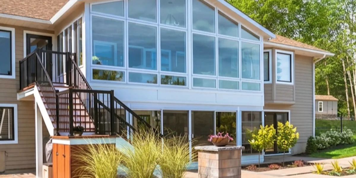 Insulated sunroom designed for comfort during hot Ohio summers.