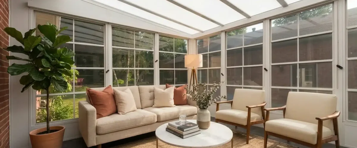 Maximize airflow and stay cool with 4-track vinyl windows designed for summer comfort.