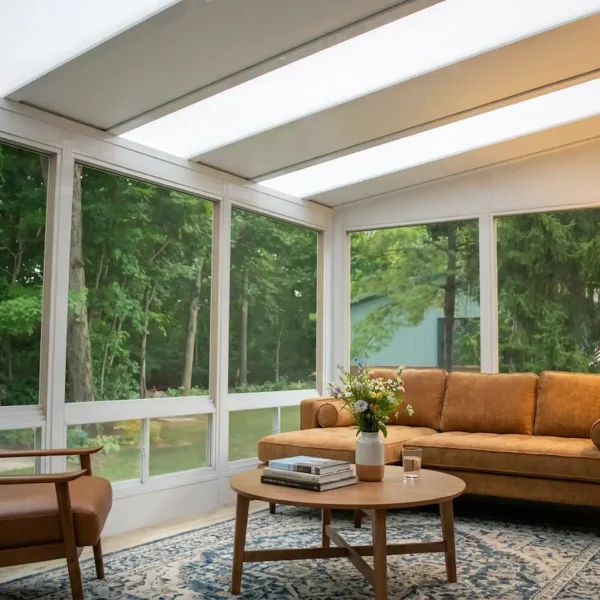 Maximize airflow and stay cool with 4-track vinyl windows designed for summer comfort.