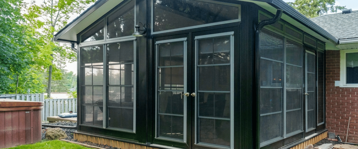 Screen room attached to a Central Ohio home providing bug-free outdoor living.